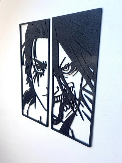 Créations minimalistes :  Eren Jäger et Titan Assaillant (SNK). - GMBT3D
