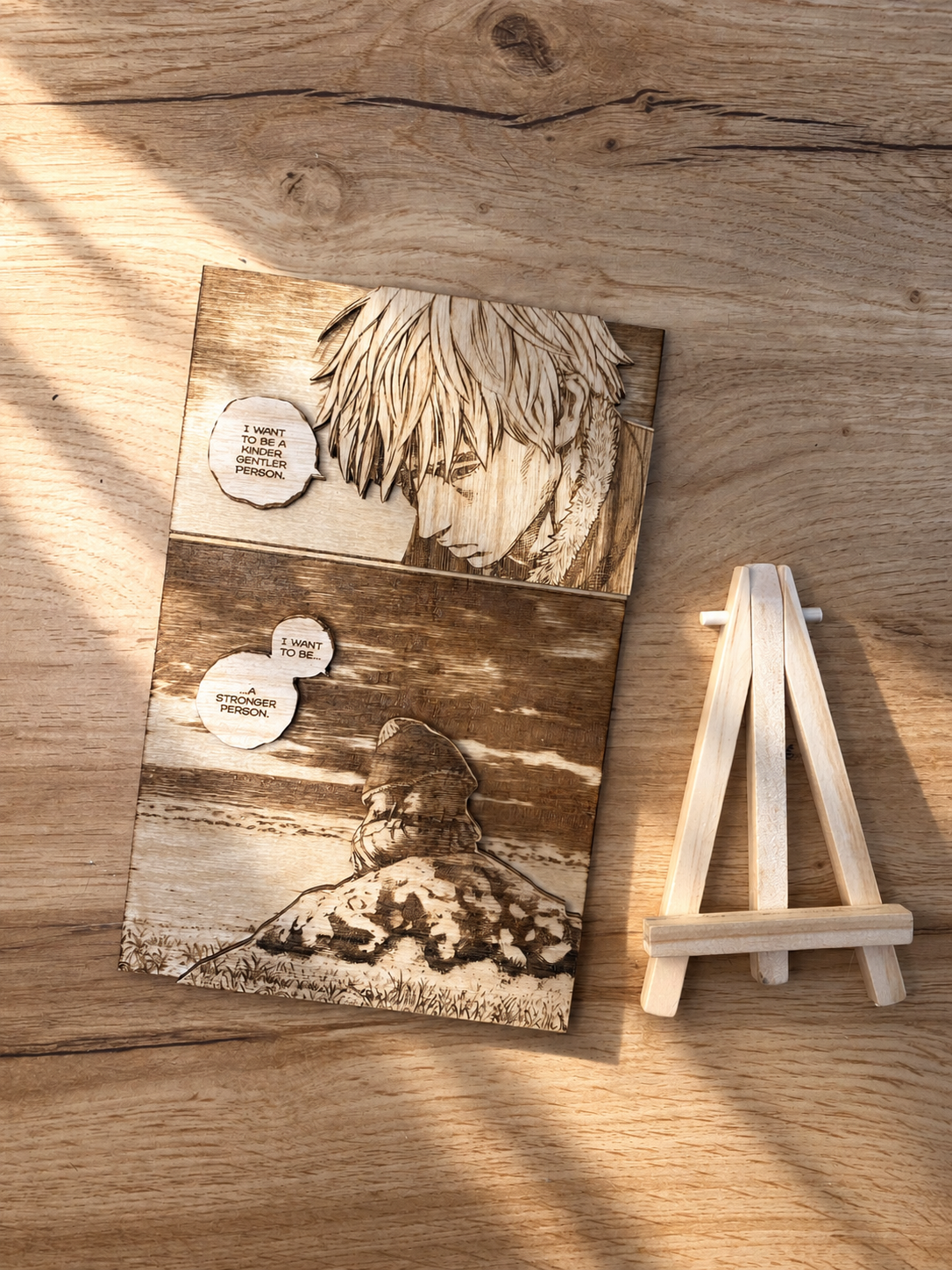 Gravure sur bois Vinland Saga - Thorfinn « I want to be a stronger person »