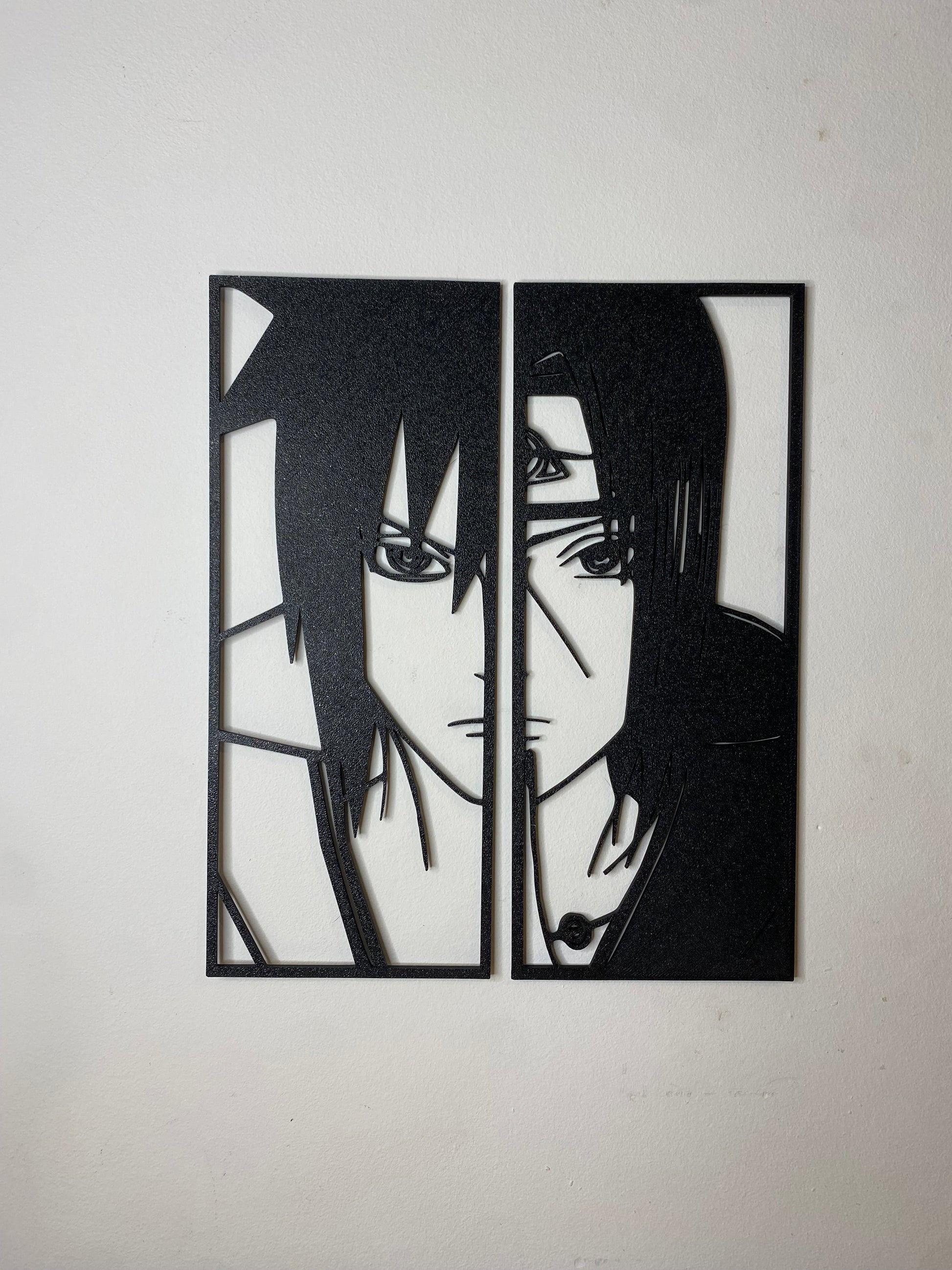 Duo de décorations Itachi et Sasuke Uchiha (Naruto) Bois et Traits
