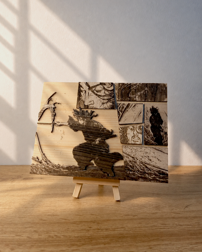 Gravure sur bois Vagabond – Le mouvement de l’eau | Artisanal