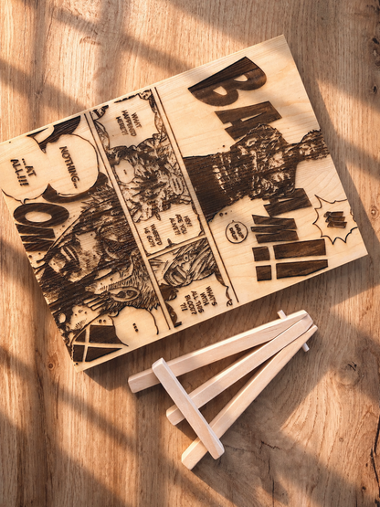 Gravure sur bois One Piece – Zoro « Nothing Happened » | Artisanal – Recto/Verso