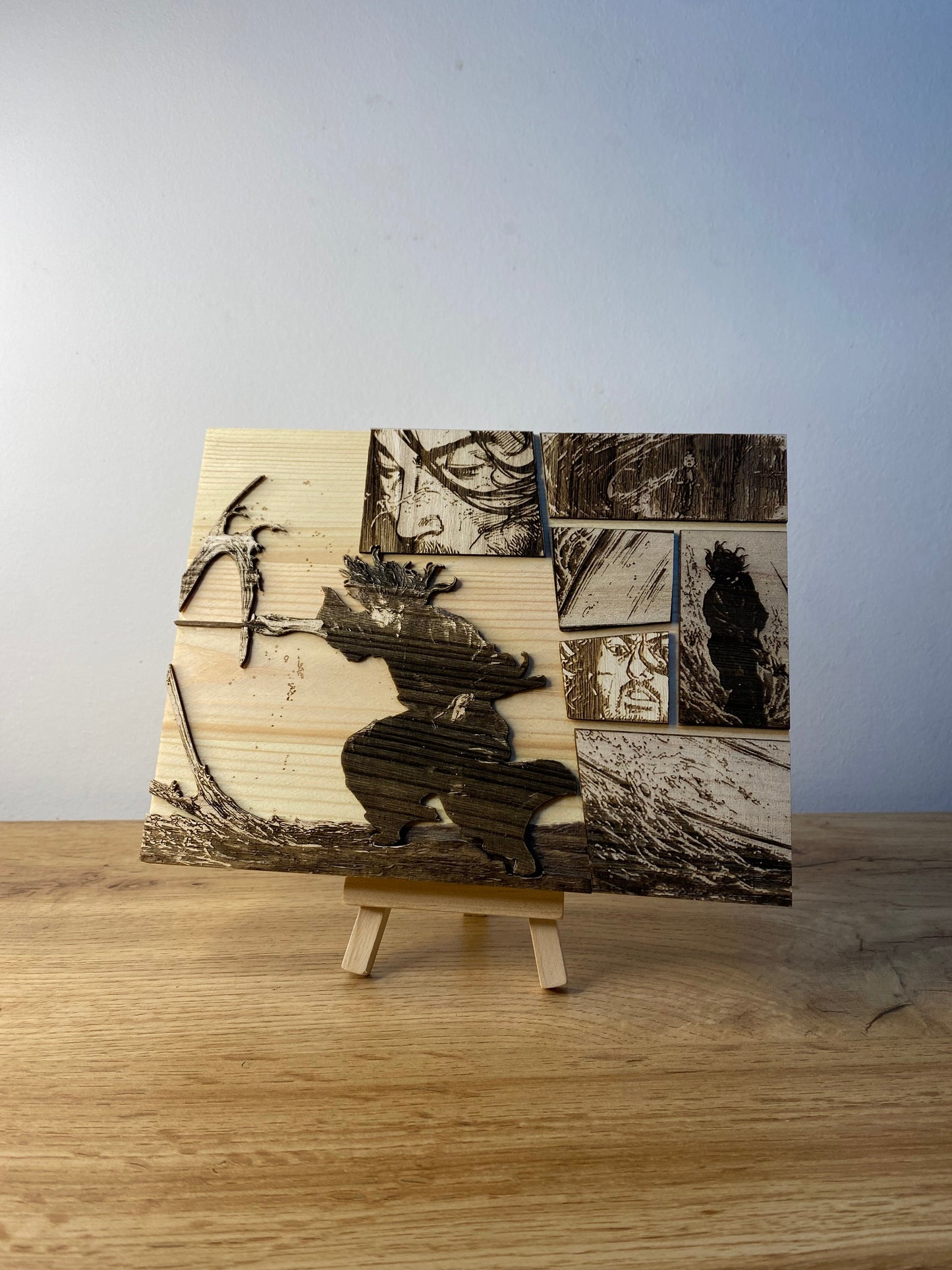 Gravure sur bois Vagabond – Le mouvement de l’eau | Artisanal Bois et Traits