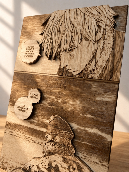 Gravure sur bois Vinland Saga - Thorfinn « I want to be a stronger person »