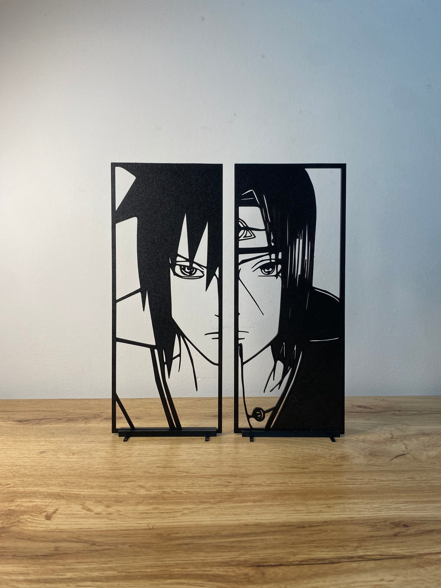 Duo de décorations Itachi et Sasuke Uchiha (Naruto) Bois et Traits