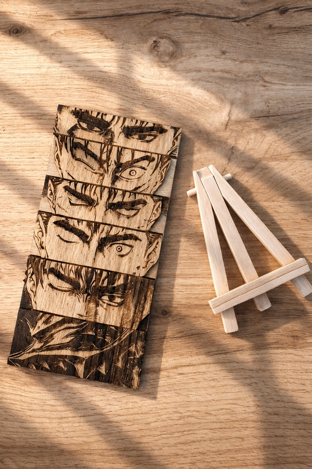 Gravure sur bois berserk – Guts « L’évolution du regard »