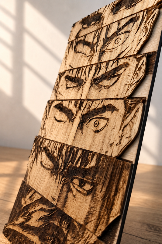 Gravure sur bois berserk – Guts « L’évolution du regard »