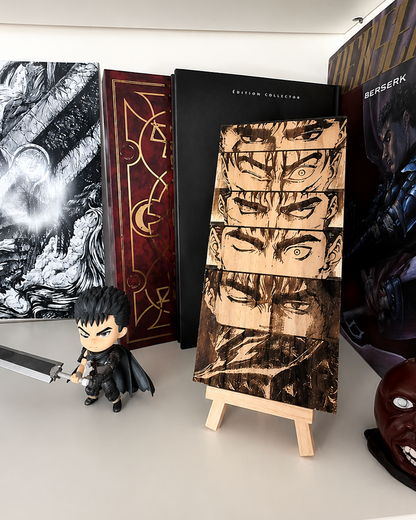 Gravure sur bois berserk – Guts « L’évolution du regard »