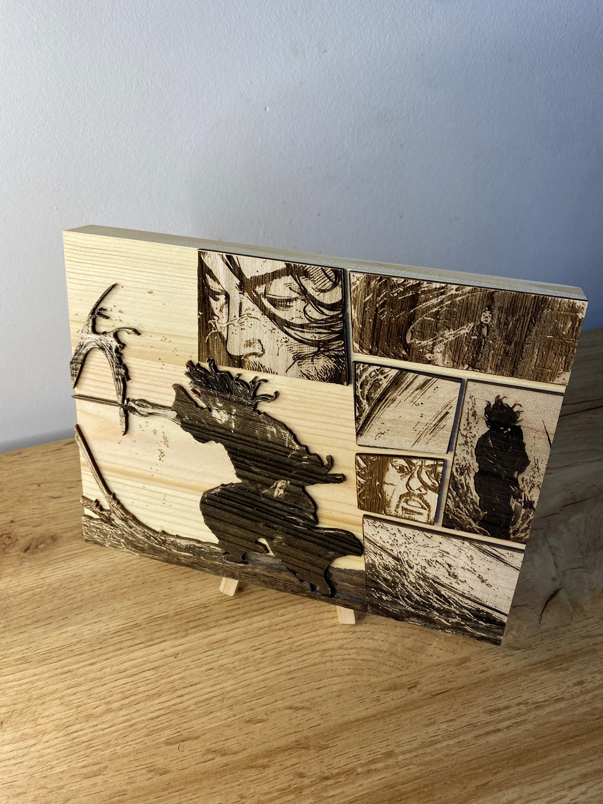 Gravure sur bois Vagabond – Le mouvement de l’eau | Artisanal Bois et Traits