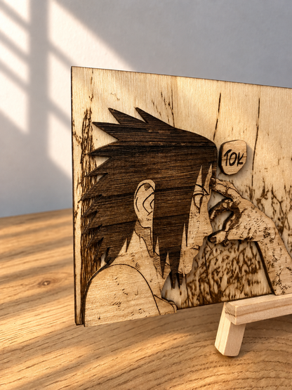 Gravure sur bois en relief : Naruto – Itachi et Sasuke