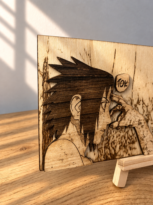 Gravure sur bois en relief : Naruto – Itachi et Sasuke