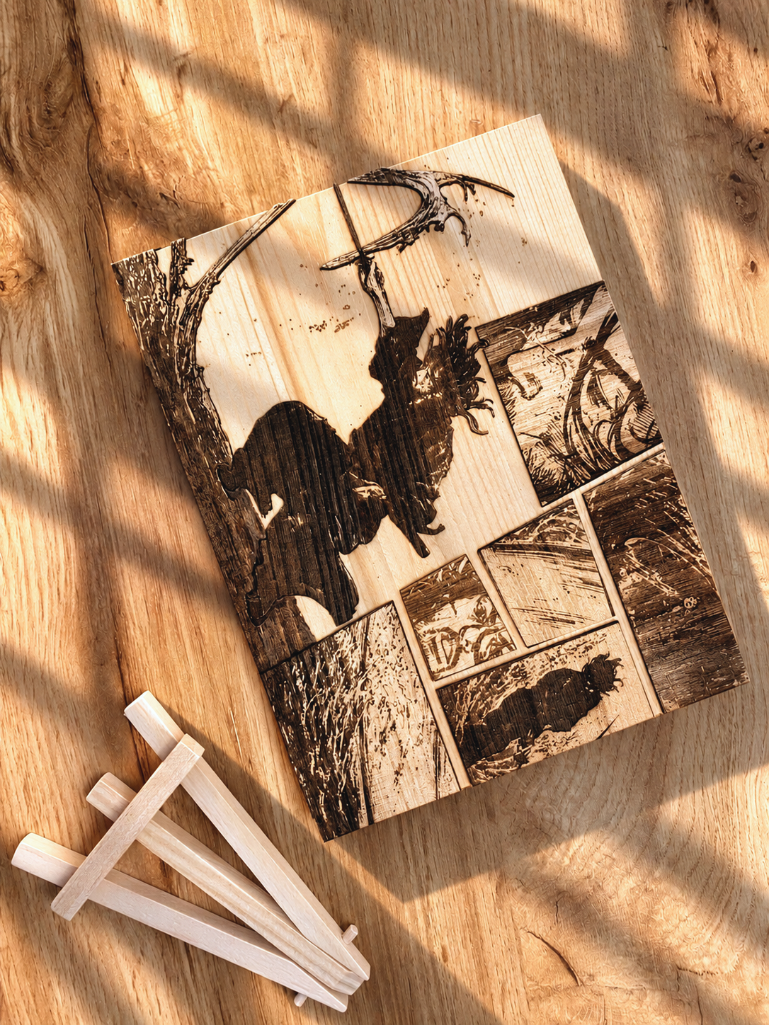 Gravure sur bois Vagabond – Le mouvement de l’eau | Artisanal