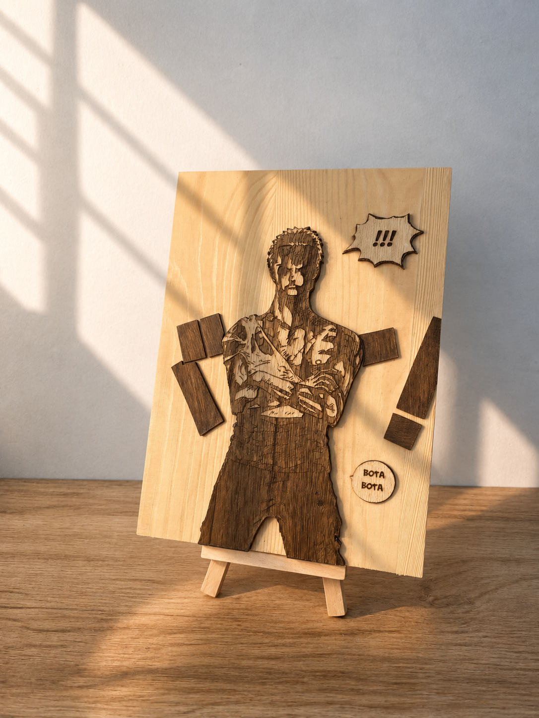 Gravure sur bois One Piece – Zoro « Nothing Happened » | Artisanal – Recto/Verso