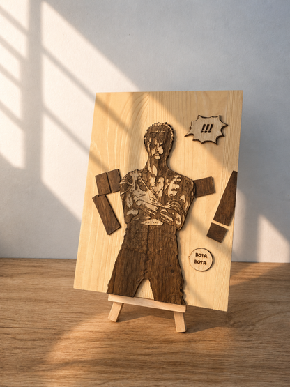 Gravure sur bois One Piece – Zoro « Nothing Happened » | Artisanal – Recto/Verso