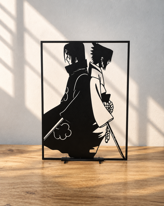 Décoration minimaliste : silhouettes de Itachi et Sasuke Uchiha