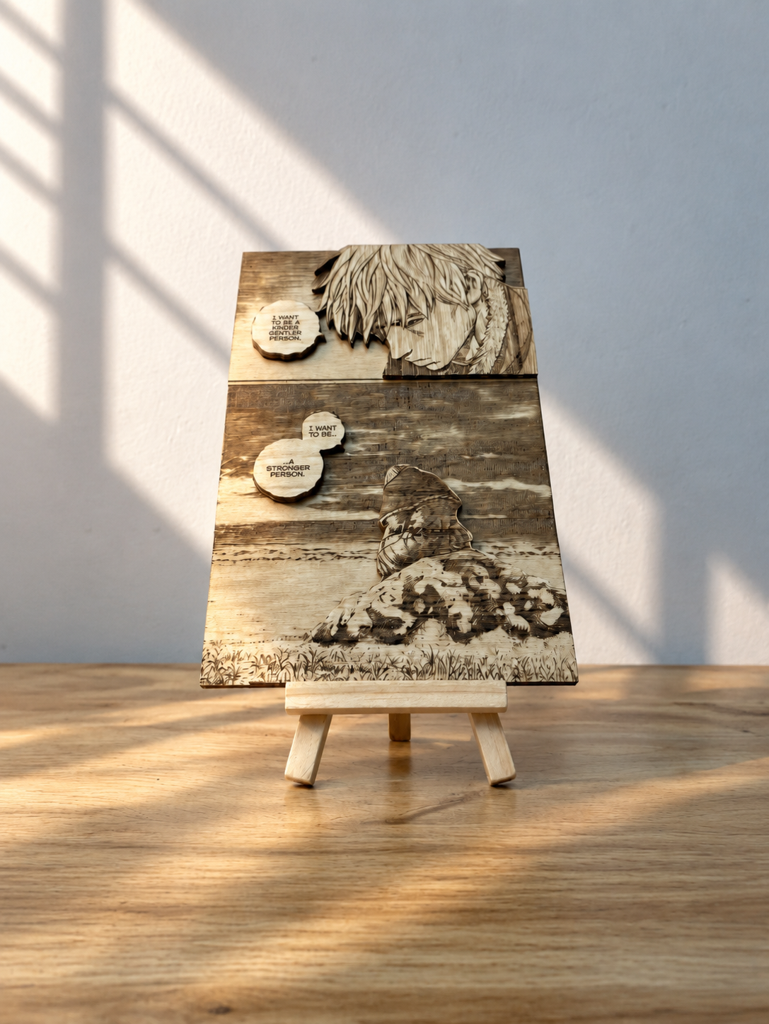 Gravure sur bois Vinland Saga - Thorfinn « I want to be a stronger person »