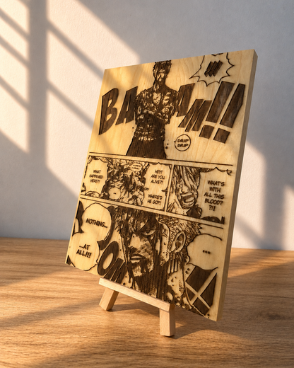 Gravure sur bois One Piece – Zoro « Nothing Happened » | Artisanal – Recto/Verso