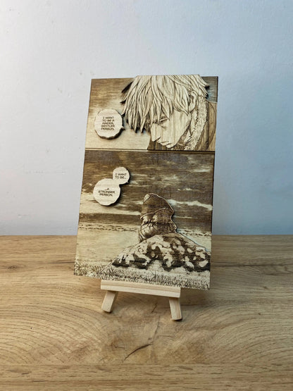 Gravure sur bois Vinland Saga - Thorfinn « I want to be a stronger person » Bois et Traits